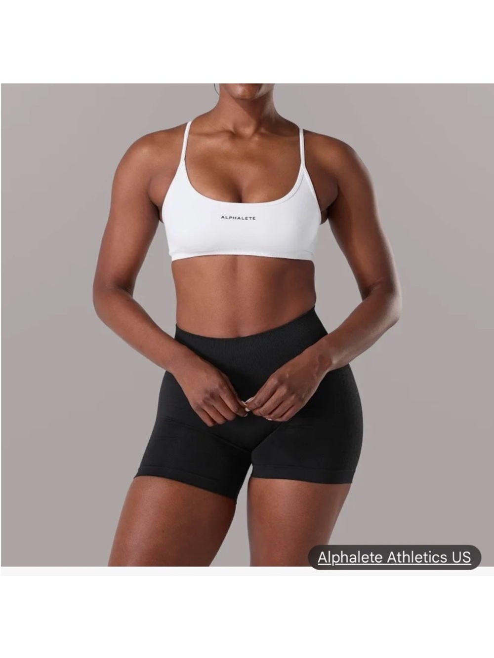 Alphalete White amplify back cross bra